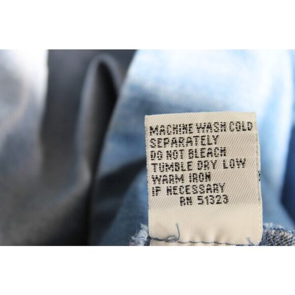 Kenneth Cole Mini Denim Jean Overall Dress Sz Large Racer Back Drawstring Waist - Picture 7 of 7